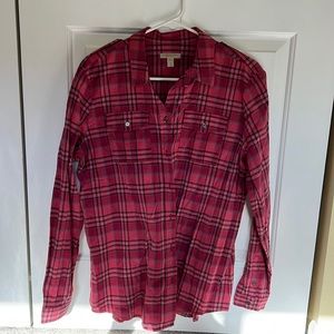 Burberry Brit Plaid Pink Button Down NWT Size XL